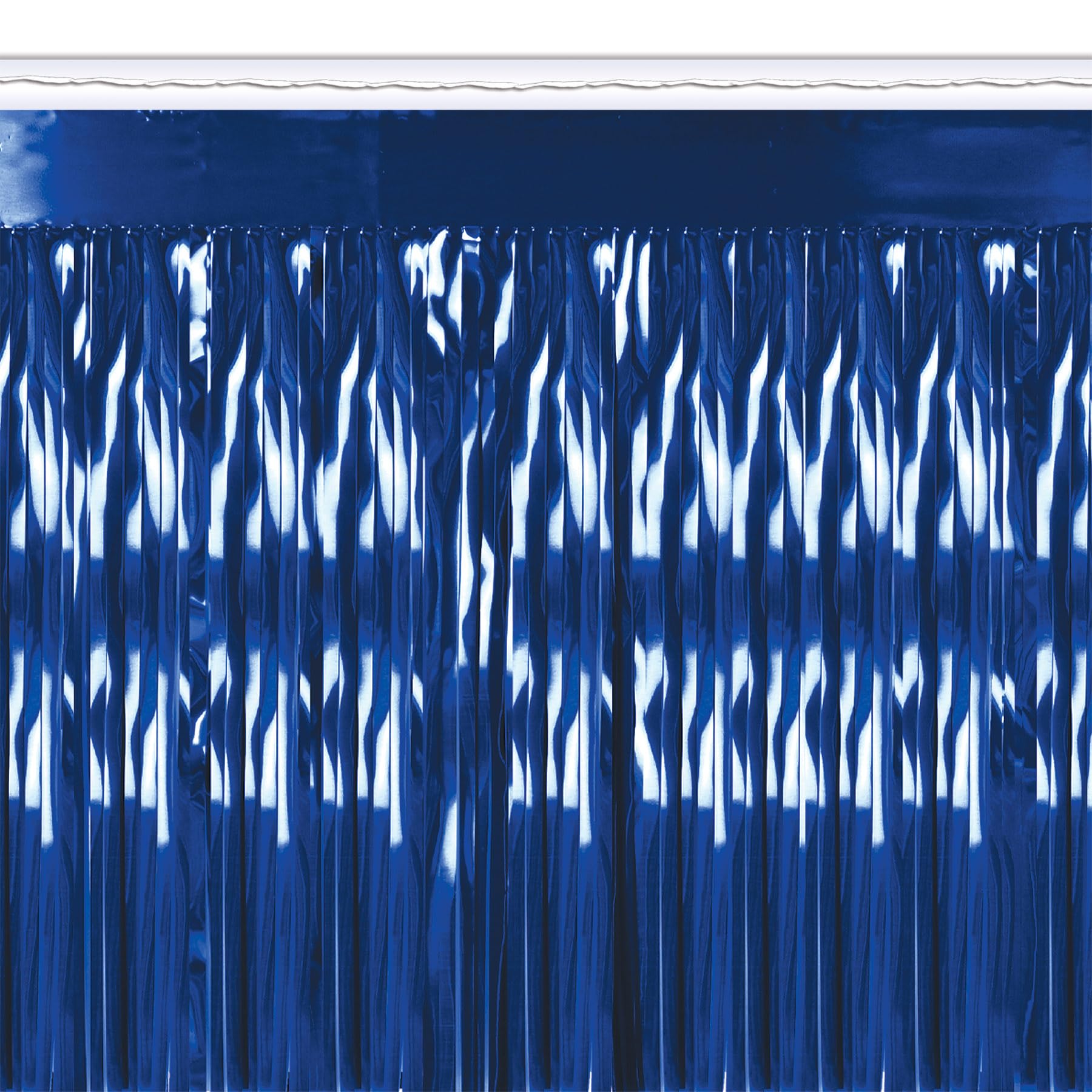 Beistle 55039-B Packaged 1-Ply Flame Proof Metallic Fringe Drape, 15-Inch by 10-Feet
