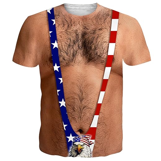 uideazone Mens Short Sleeve T-Shirt Casual 3D Creative Print Crewneck Graphic Tees