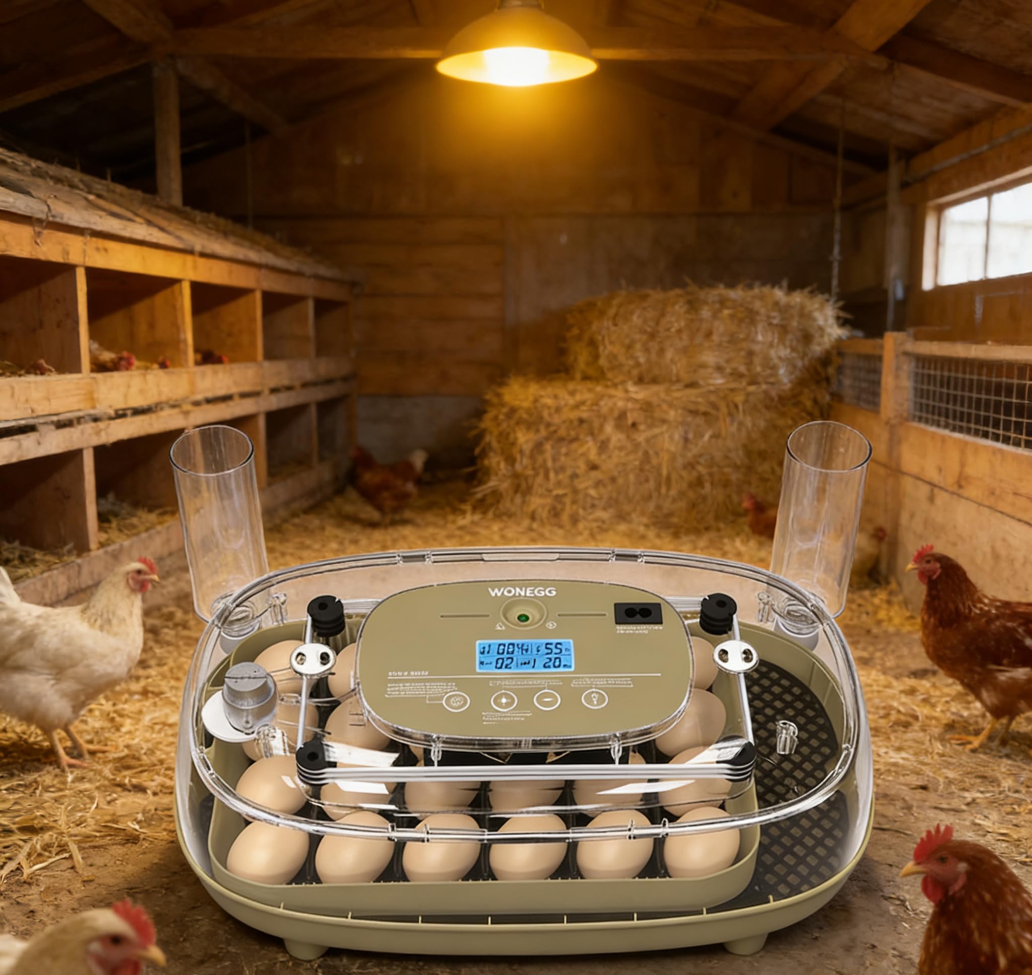 Incubadora de 24 huevos, huevos digitales automáticos para incubar con volteador completo, máquina de incubación de aves de corral con control de humedad, adición automática de agua para huevos de