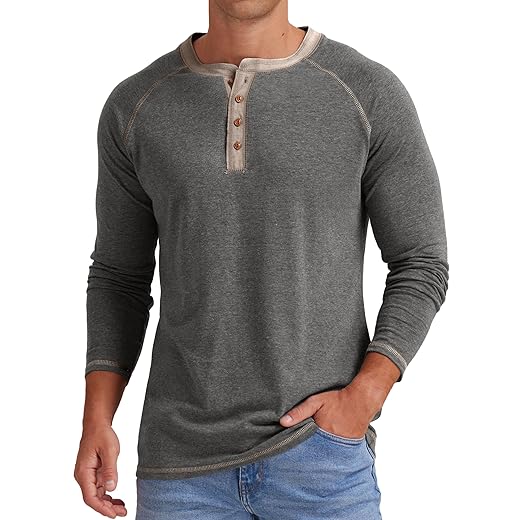 Sailwind Mens Henley Long/Short Sleeve T-Shirt Cotton Casual Shirt