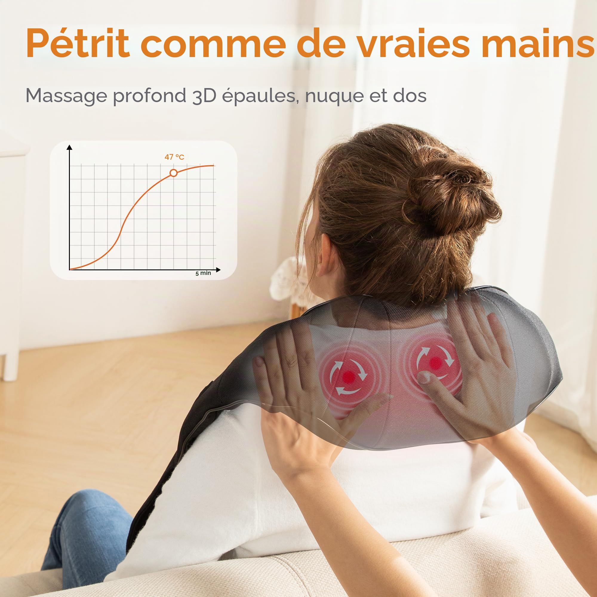 Brelley Masseur Dos et Cervicales, Masseur Cervical | Pour Soulager les Douleurs Musculaires, Cadeaux pour Femmes et Hommes