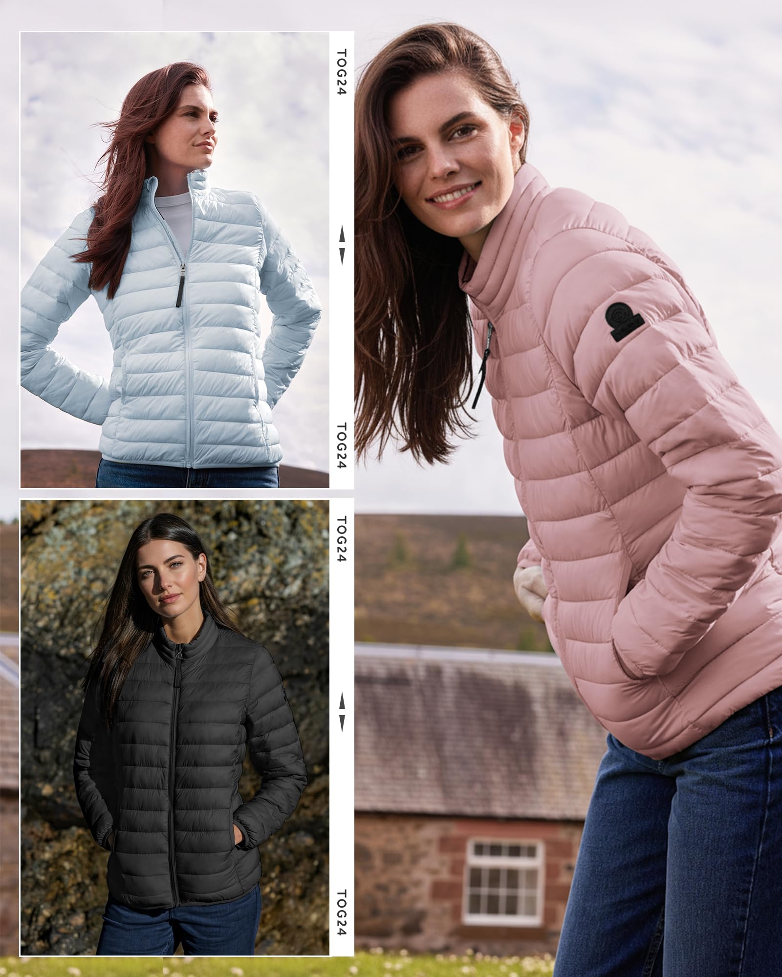 TOG24 Gibson Damen Steppjacke Leichte Winterjacke Wasserfeste Padded Puffer Jacke Warme Übergangsjacke Outdoor für Freizeit Wandern Reisen