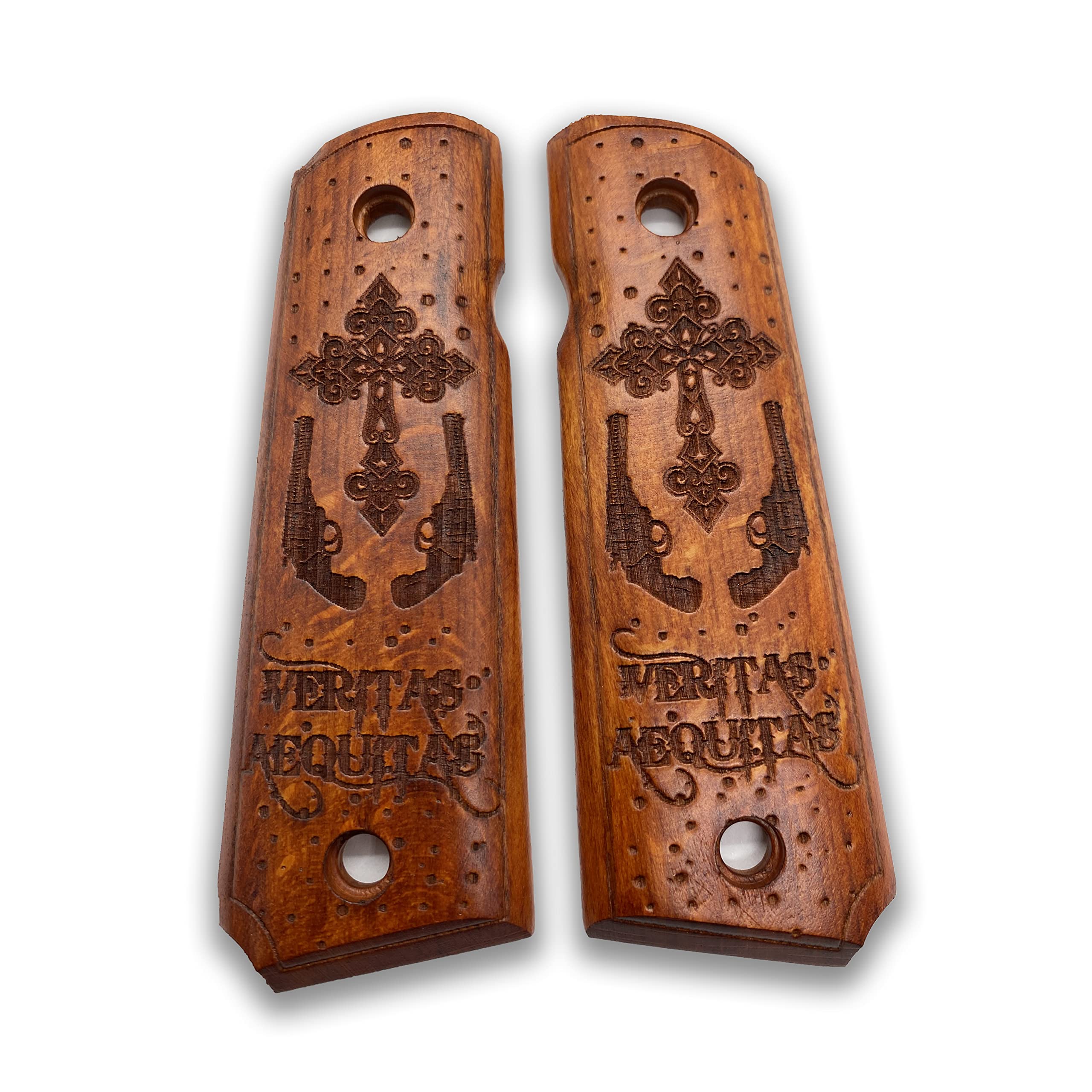 Impugnatura a pistola Colt 1911 realizzata a mano in legno di noce Ars.82