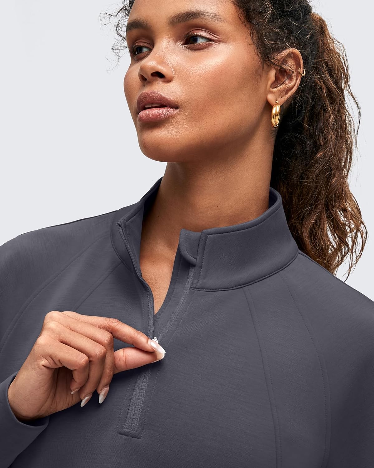 G4Free Smoofit Modal Soft Women's Sweatshirts Half-Zip Pullover Mock Neck Casual Tops with Pockets - Image 3