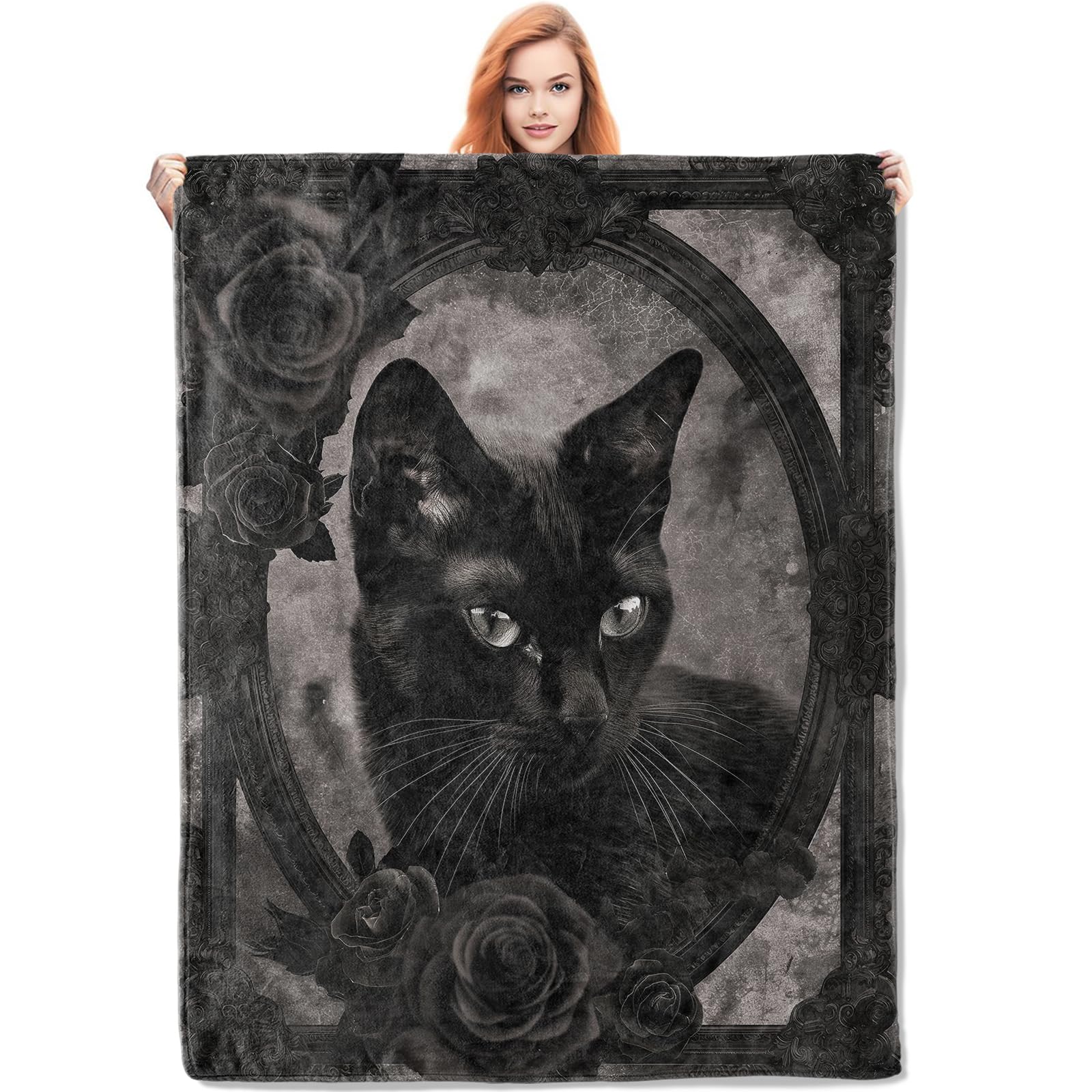 Couverture décorative d'intérieur motif chat pour offrir à Noël