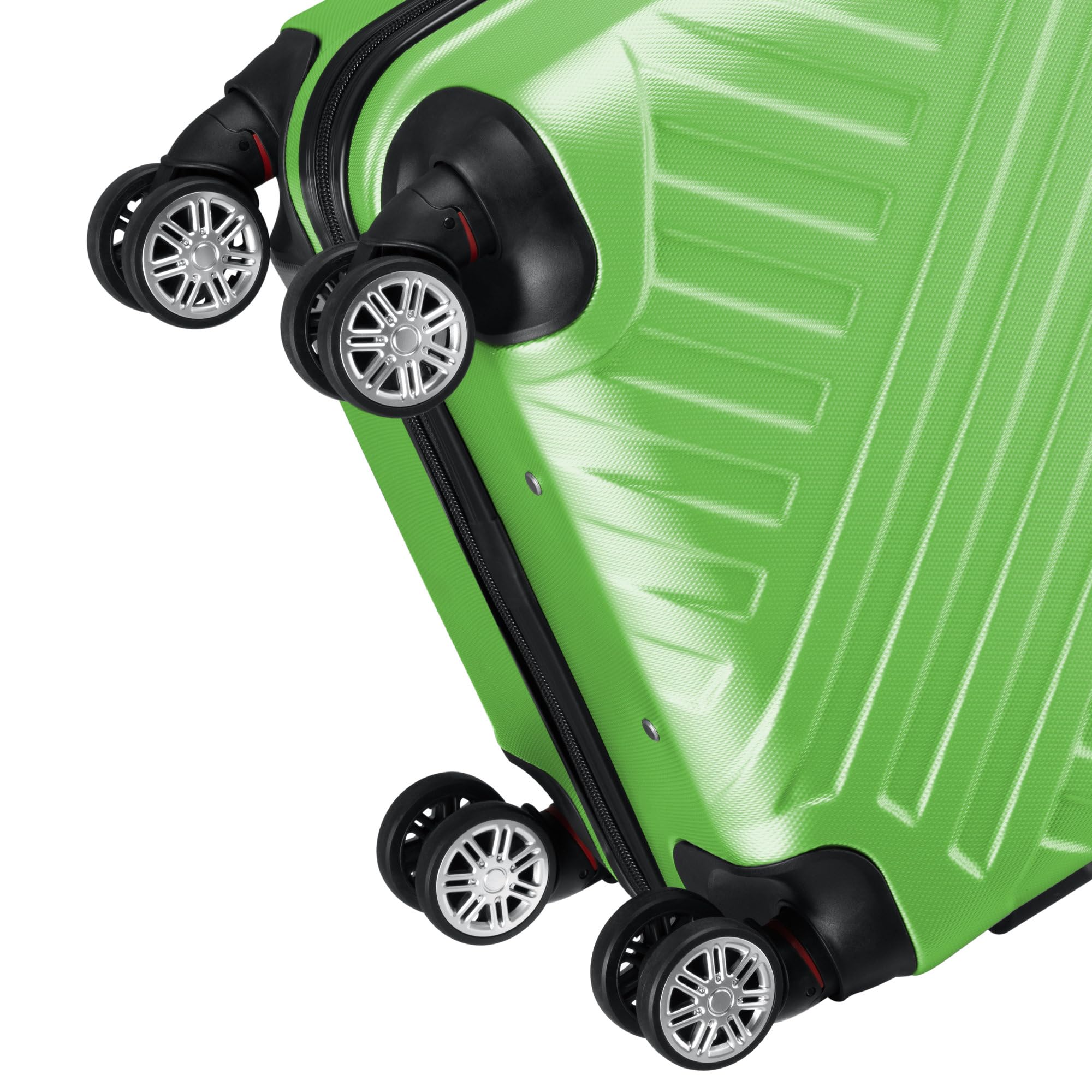 Set di valigie Zelsius 3 pezzi, verde | Valigia rigida in ABS con chiusura a combinazione, Ruote doppie e divisorio interno | Valigia a mano, set di valigie rigide 3 pezzi, trolley, valigia grande