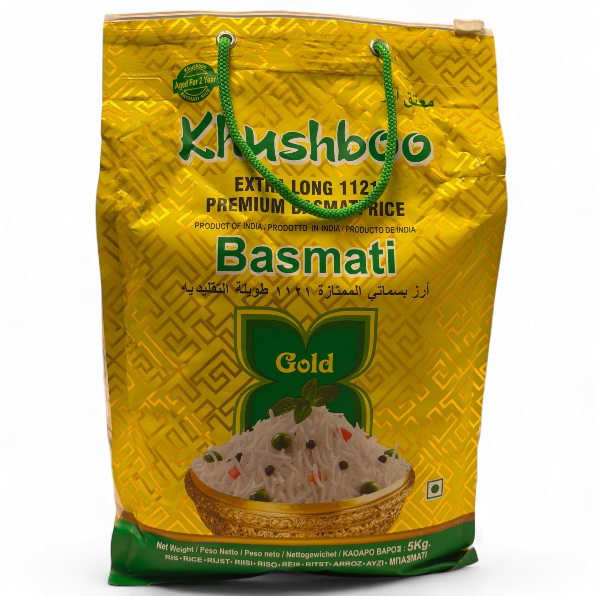 Khushboo Gold Premium 1121 Basmati Reis - 4x 5 kg - indischer Langkornduftreis - ohne Zusätze & höchste Qualität - ideal für Reisgerichte mit Relish & Chutney - aus der Himalaya Region