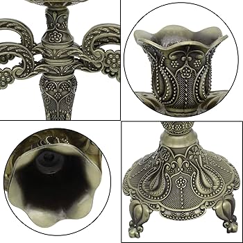 ◼️美品◼️ ブロンズ燭台,高さ32cmの金属製キャンドルホルダー,結婚式,5個 Amazon.co.jp: Dorlotou 金属製燭台 5本キャンドル 高さ10.1