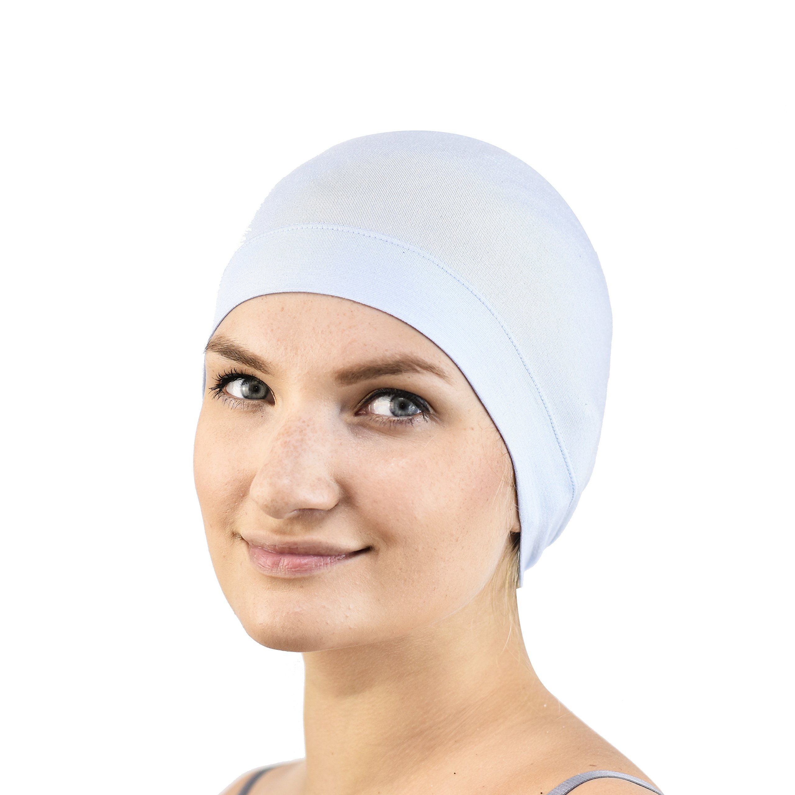 Jasmine Silk Bamboo Sleep Cap - Suitable for Chemo & Hair Loss - Cardani Chemo Cancer Hat (Blue)