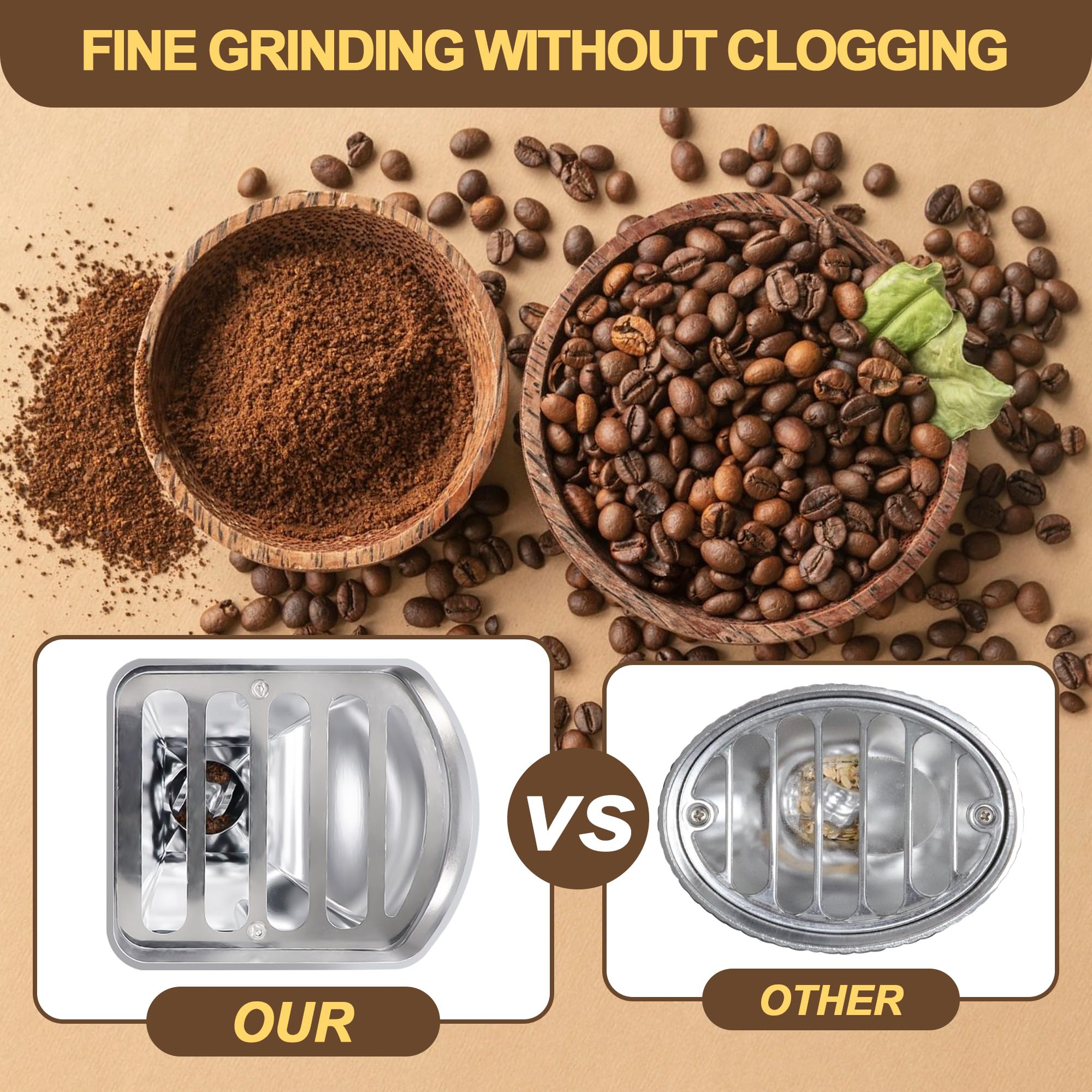 Metal Grain Mill Attachment for KitchenAid Stand Mixer with 12 Grind Level Flour Mill,Food Processor Accessories Fit for Grinding Non-Oily Dry Grains Wheat,Coffee Beans,Oats, Corn,and Other Cereals