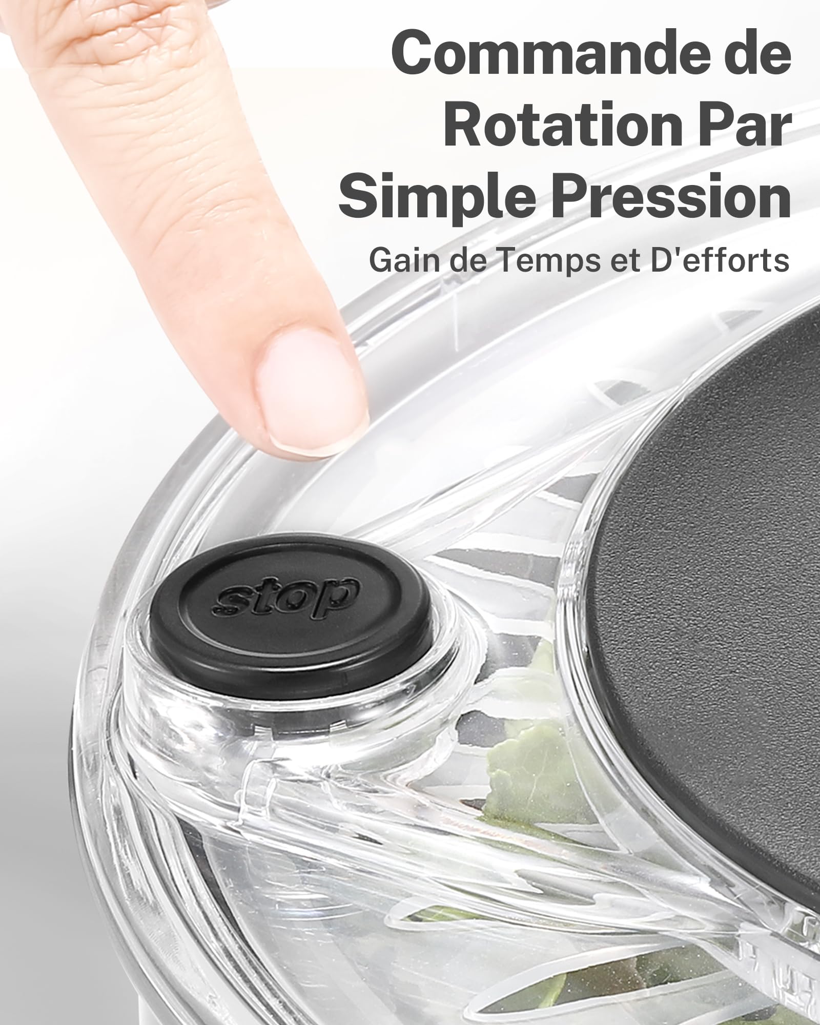 SveBake Essoreuse à Salade en Acier Inoxydable, 5L Spinner à Salade avec Bouton Stop, Base Antidérapante, Passe au Lave-Vaisselle, Sans BPA