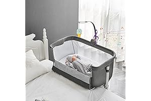 Baby Bassinet Bedside Sleeper, Adjustable Portable Crib for Infants Baby Boys and Girls