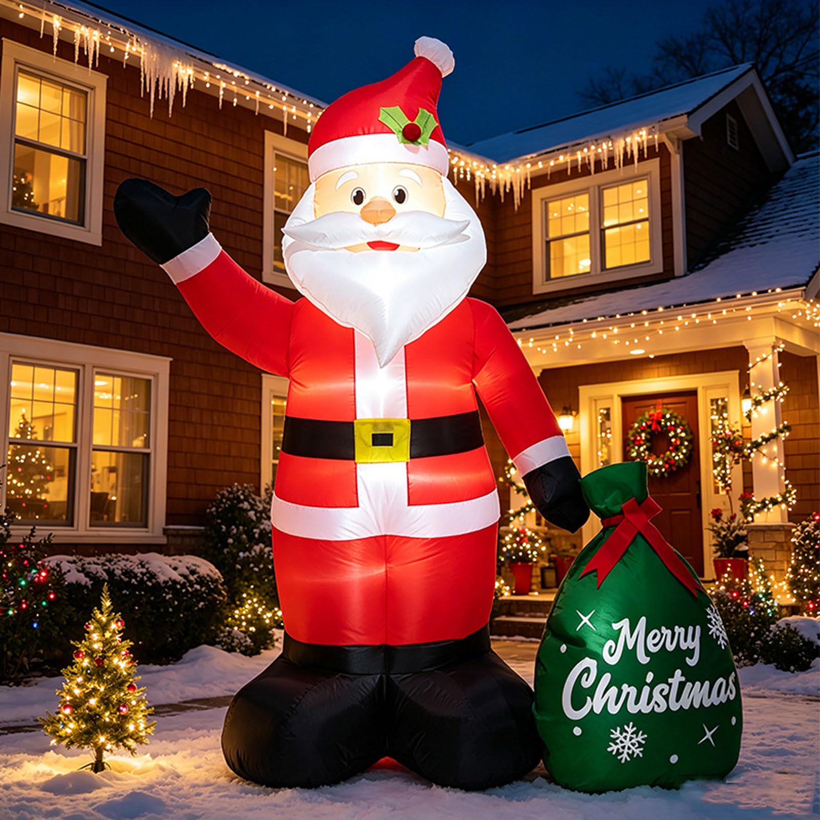 Inflables navideños Papá Noel 120cm Decoración navideña Inflable
