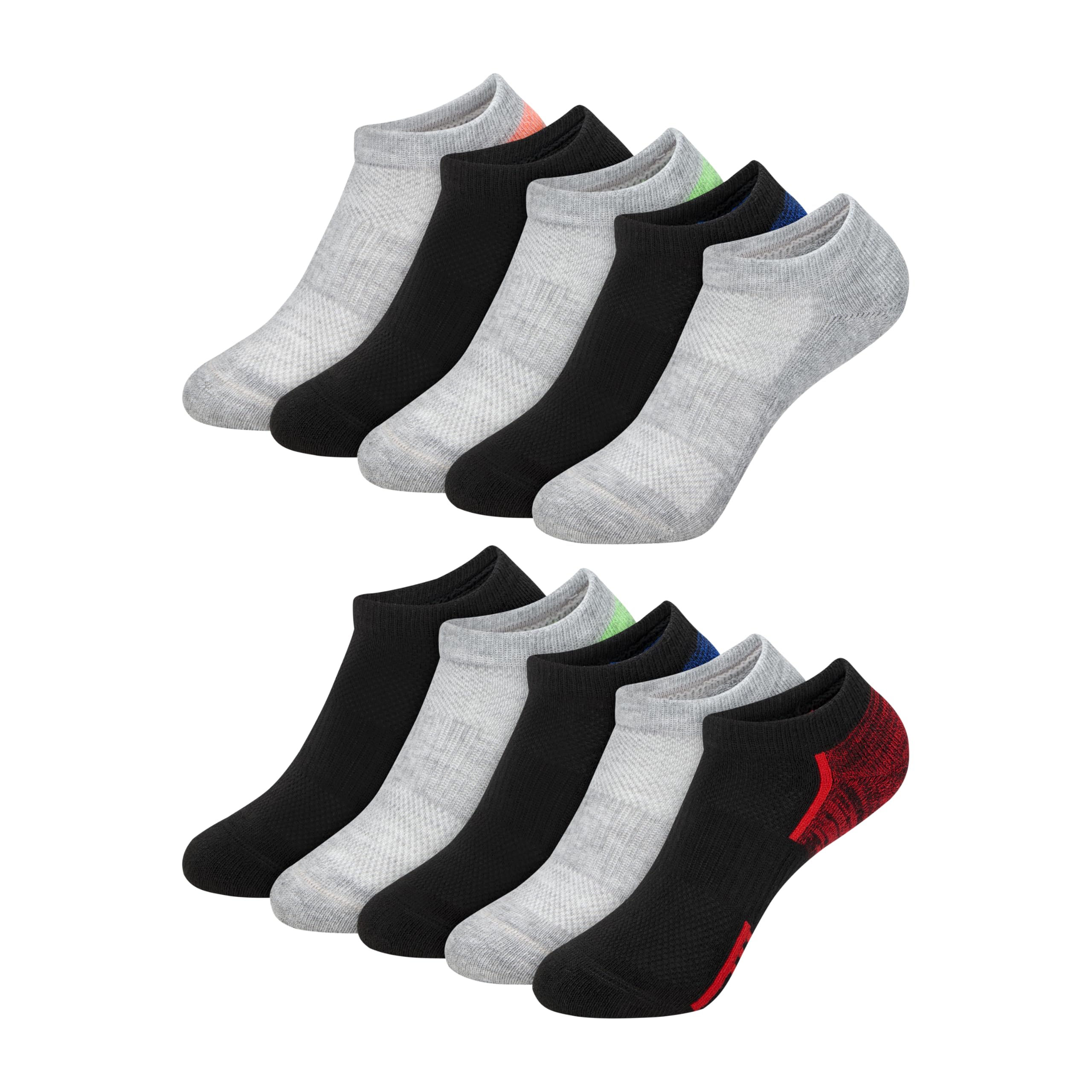 Hanes Boys' Moves Socks, Breathable Mesh Performance Socks, Ankle, Crew, No Show, Moisture-wicking, 10-pack
