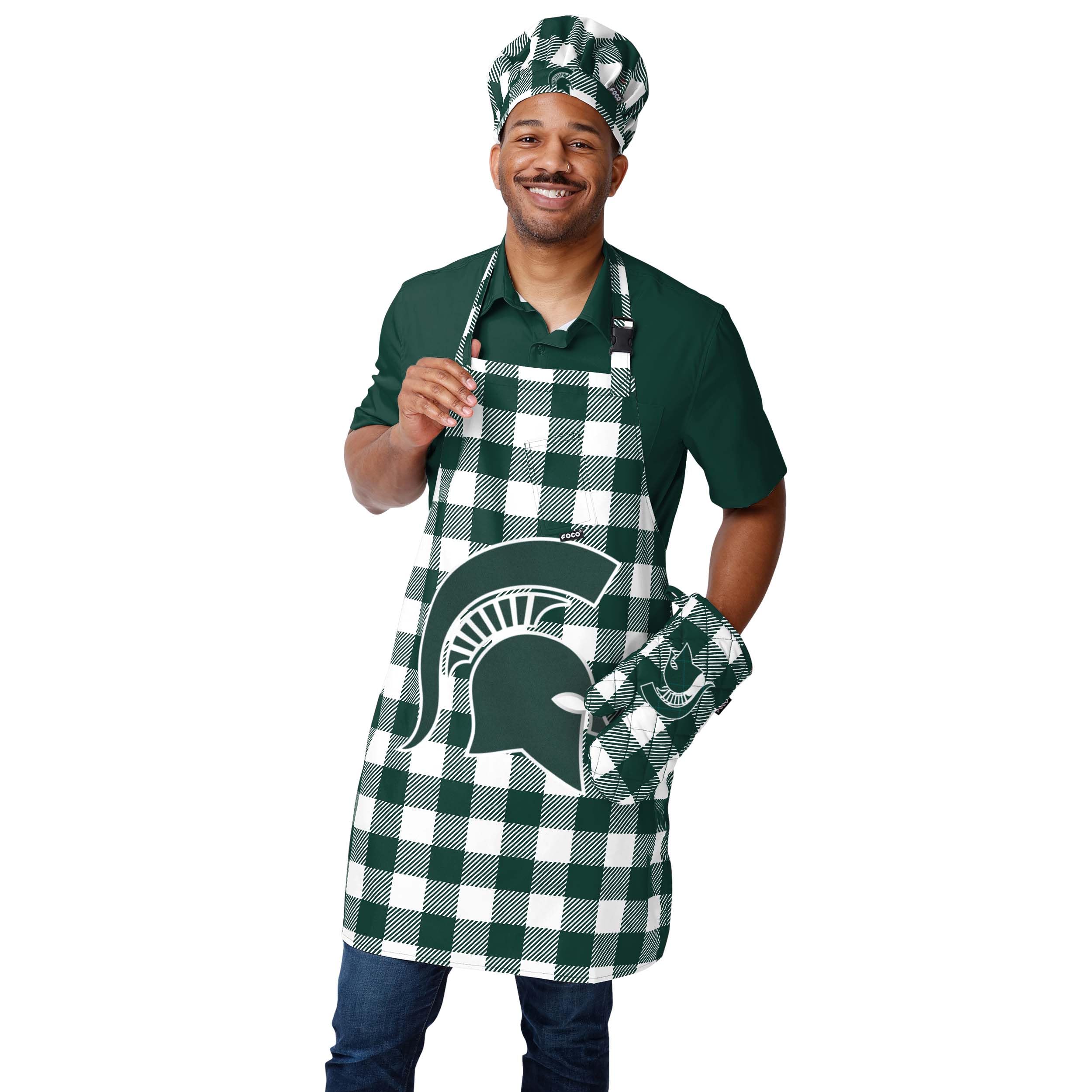 FOCO Michigan State Spartans NCAA Plaid Chef Hat