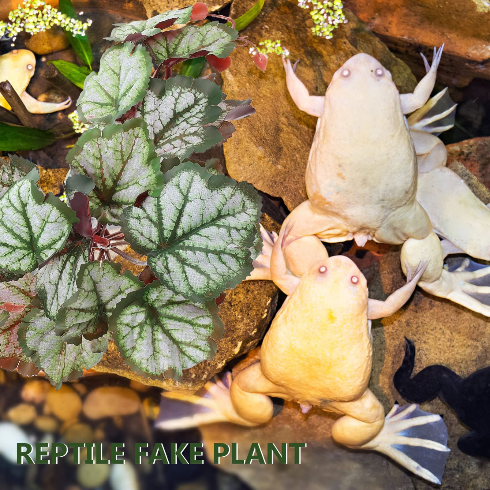 ABOOFAN 5 Piezas De Hojas De Paisajismo Enredaderas De La Selva Ajuste Flexible Terrario Tanque De Peces Hojas De Pecera Hábitats De Reptiles Realistas Plantas Reptiles