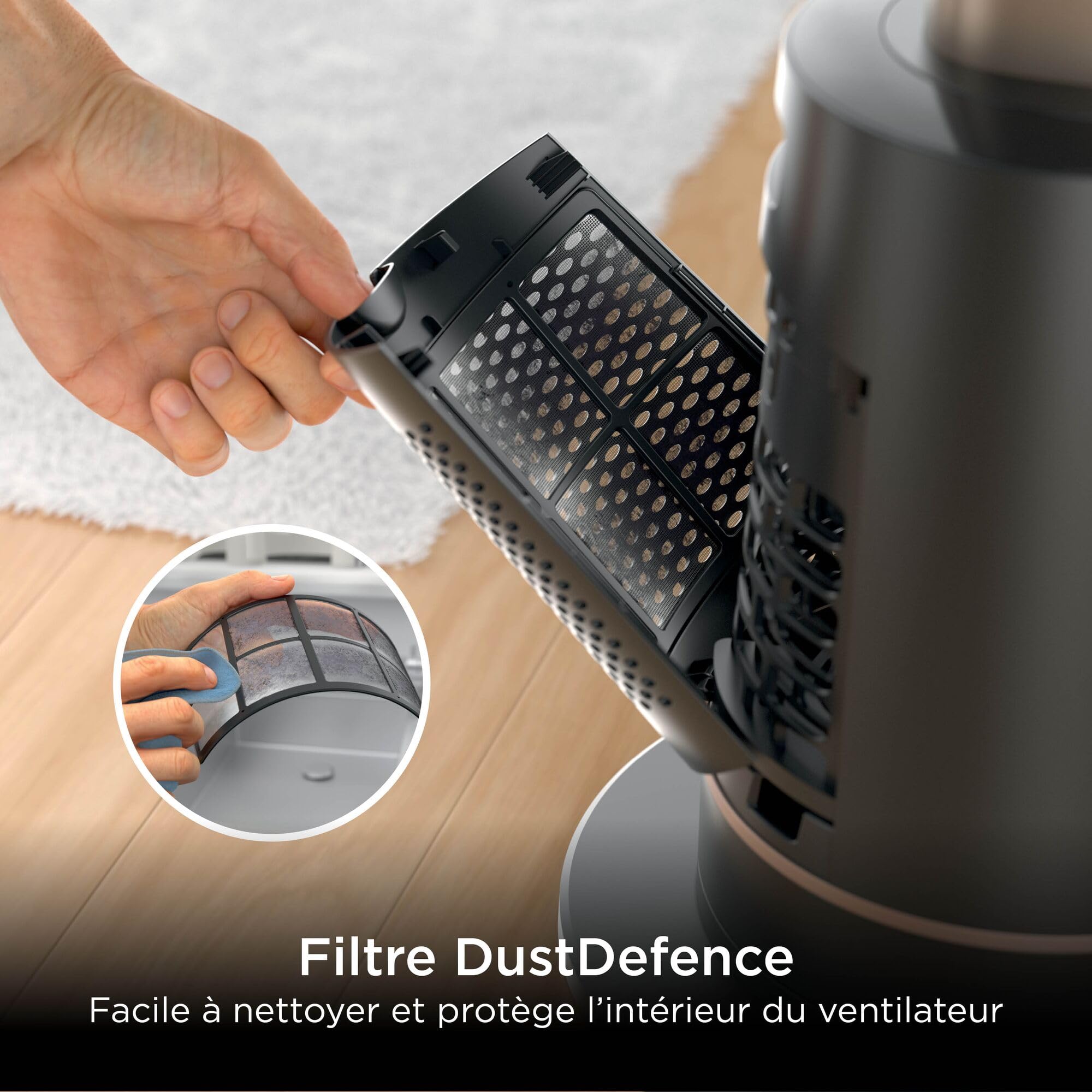 Shark TurboBlade Ventilateur colonne sans pale, rafraîchissement multidirectionnel à haute vitesse jusqu’à 20 mètres, discret, 10 vitesses, 180°, facile à nettoyer, gris anthracite, TF200SEU