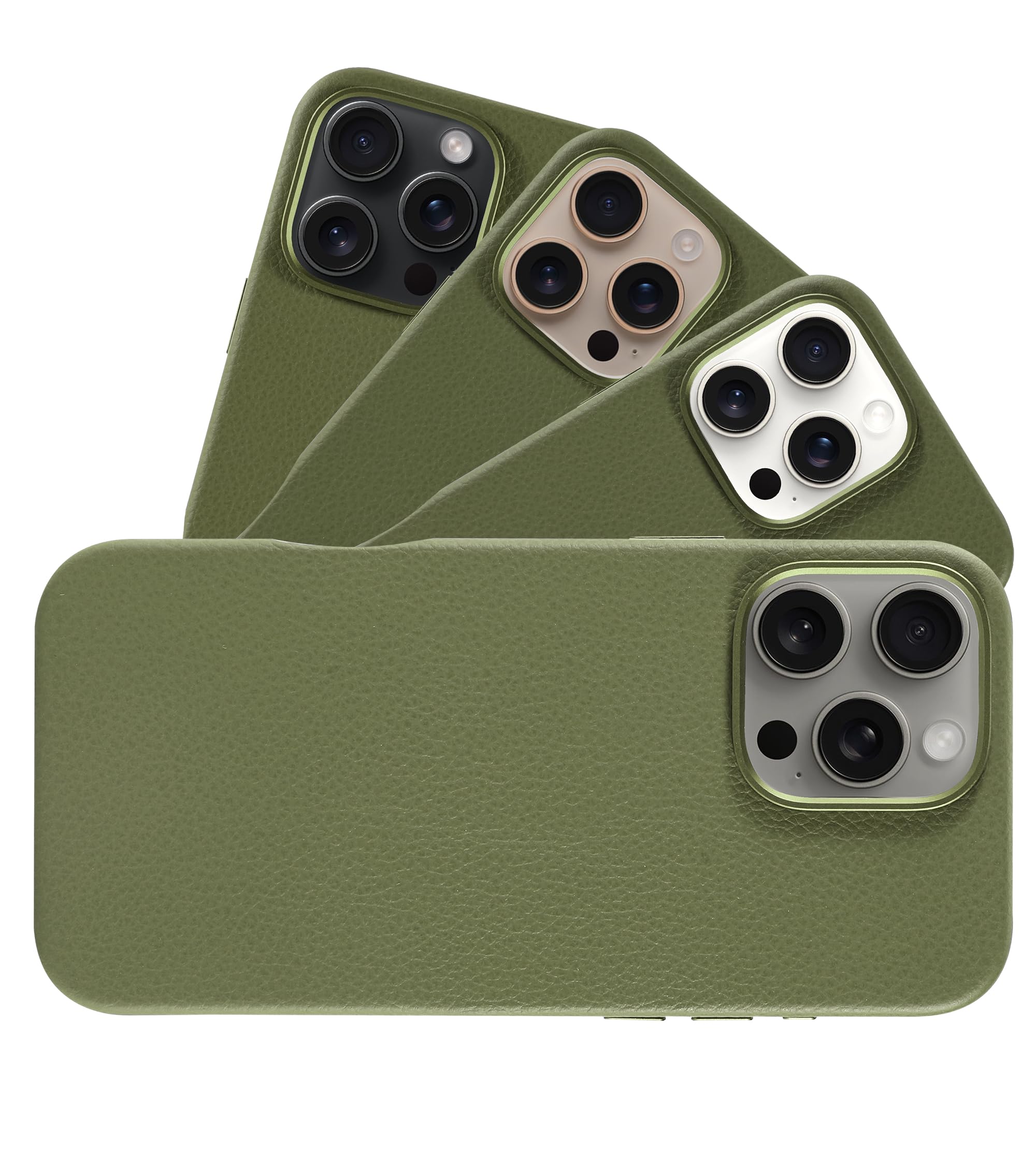 LONLI Urban, for iPhone 16 Pro, European Genuine Pebble Leather Phone Case, European Elegance, Modern Design