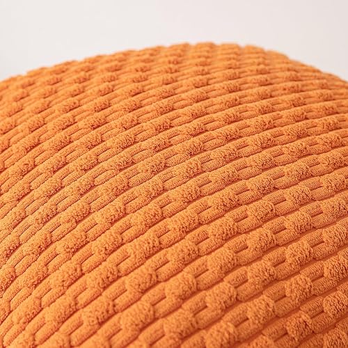 Vista 615 de Kevin Textile - Juego de 2 fundas decorativas cuadradas para cojines, de pana suave y con moderno estilo campestre bohemio a rayas para decorar Óxido