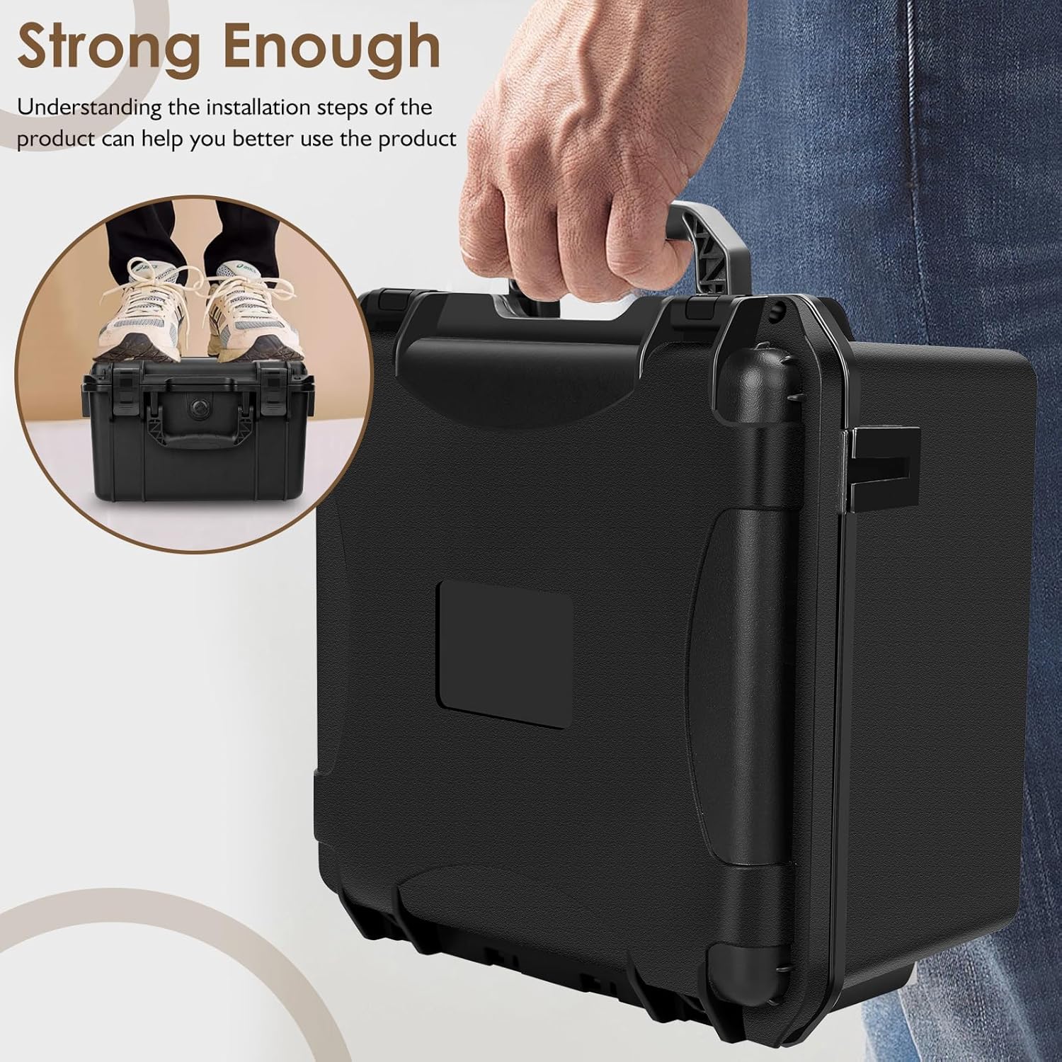 Ammo Storage Case for storing 2 pistol & 6 Magazines & 423 Rounds 9mm Ammo - Lockable Storage Protection Box With 3 Trays Compatible With 9x19mm Parabellum, 9mm Luger, 380ACP & More