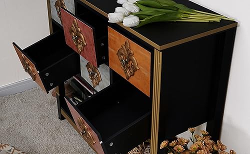 Miniatura 6 de MAISON ARTS Armario decorativo con 6 cajones, mesa de entrada de granja, mesa de sofá con almacenamiento para entrada, pasillo, sala de estar