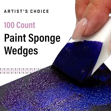 Artist's Choice Paint Sponge Wedges, Angled Foam Applicators, 100 Pack