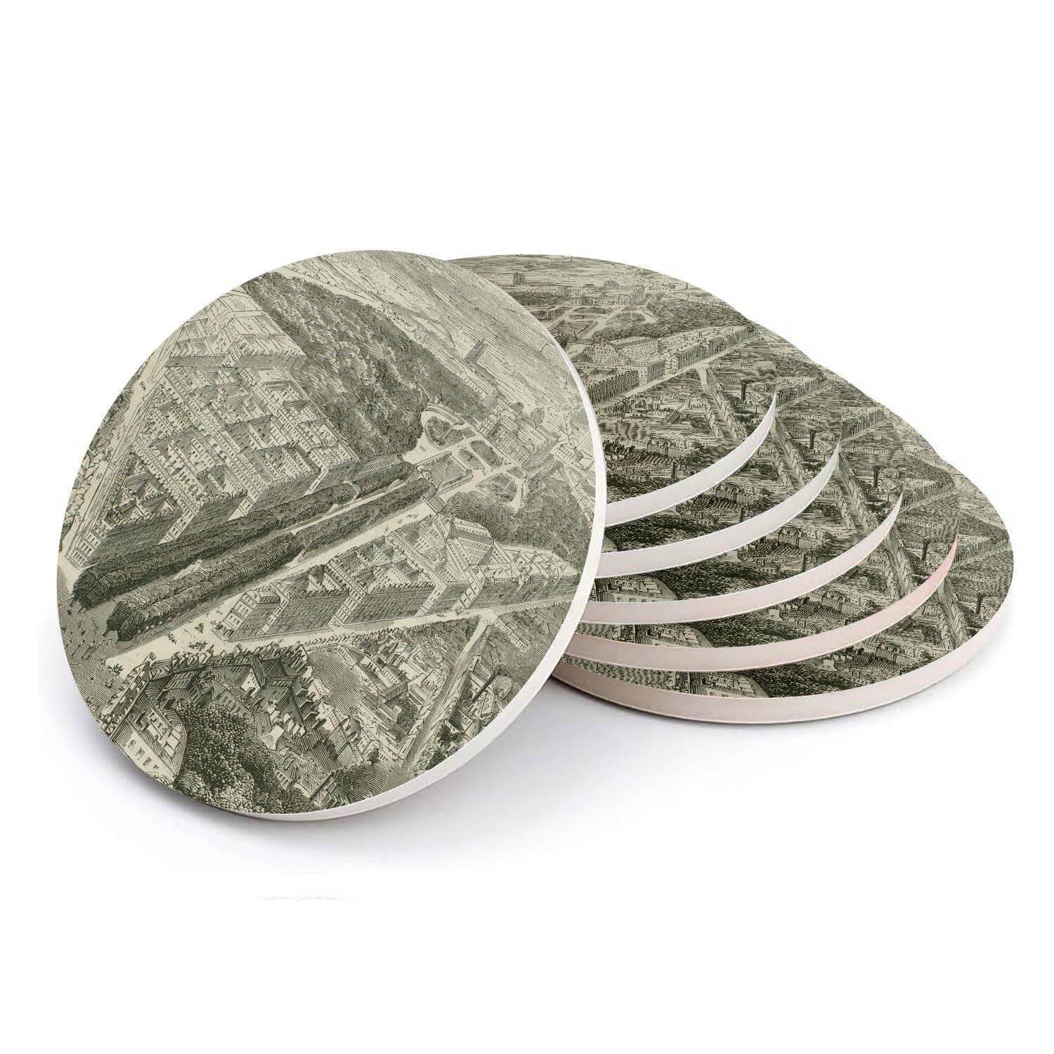 Sous-verres ronds en céramique Jardin du Luxembourg idée cadeau