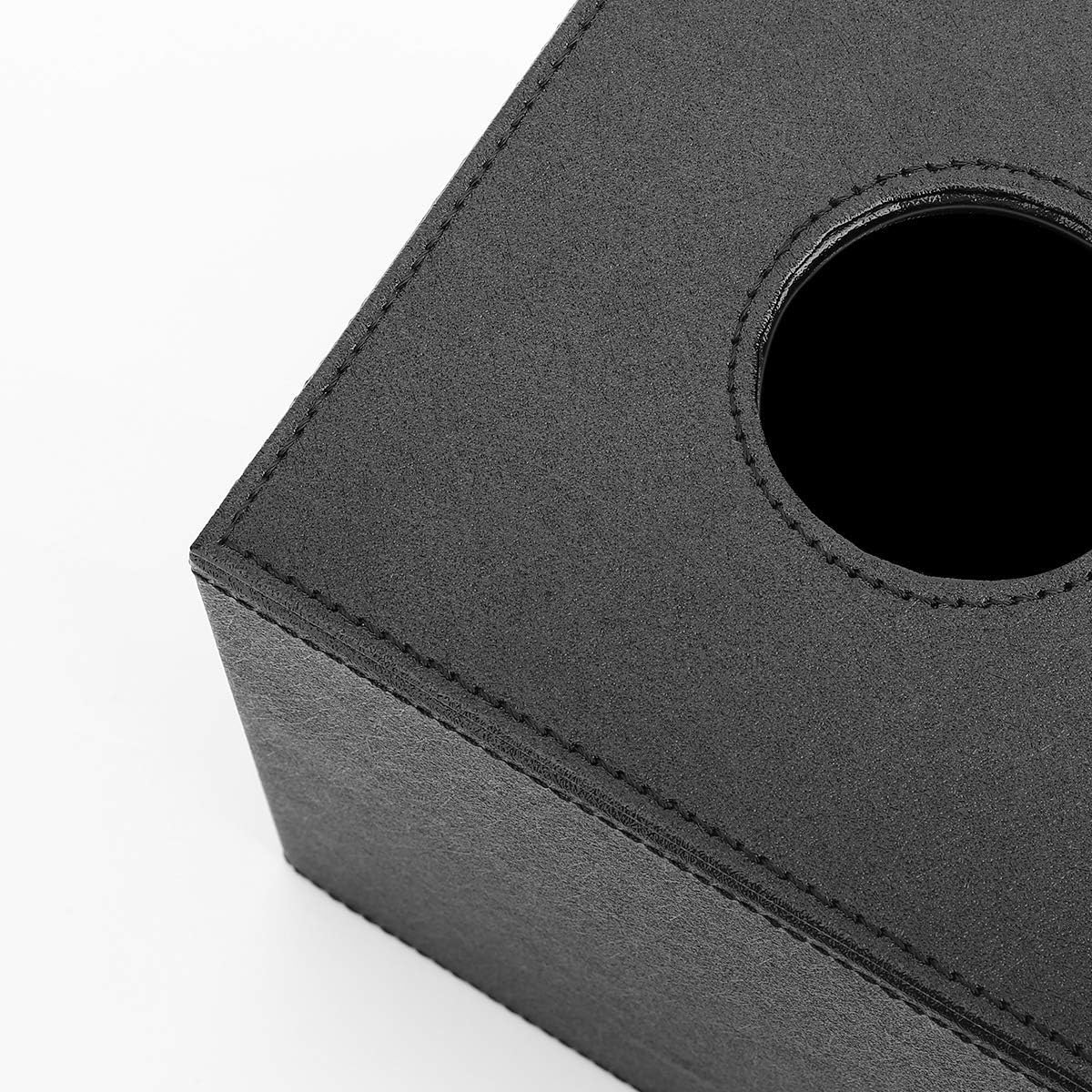 Luxspire PU Leather Tissue Box Cover, Roll Tissue Holder, Modern Square Paper Facial Tissue Holder Case Dispenser Napkin Organizer for Bathroom Counter Tops Bedroom Car, Tissue Box Covers - Black : Home & Kitchen
