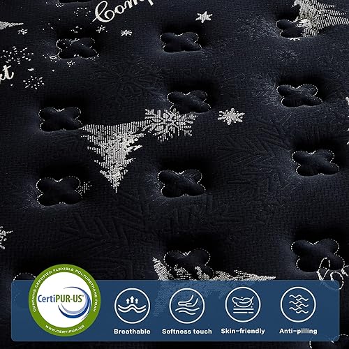 Miniatura 8 de Colchón Queen de 12 pulgadas en caja, cómodo de doble cara, firmeza media y felpa, colchón de espuma viscoelástica para alivio de presión y sueño