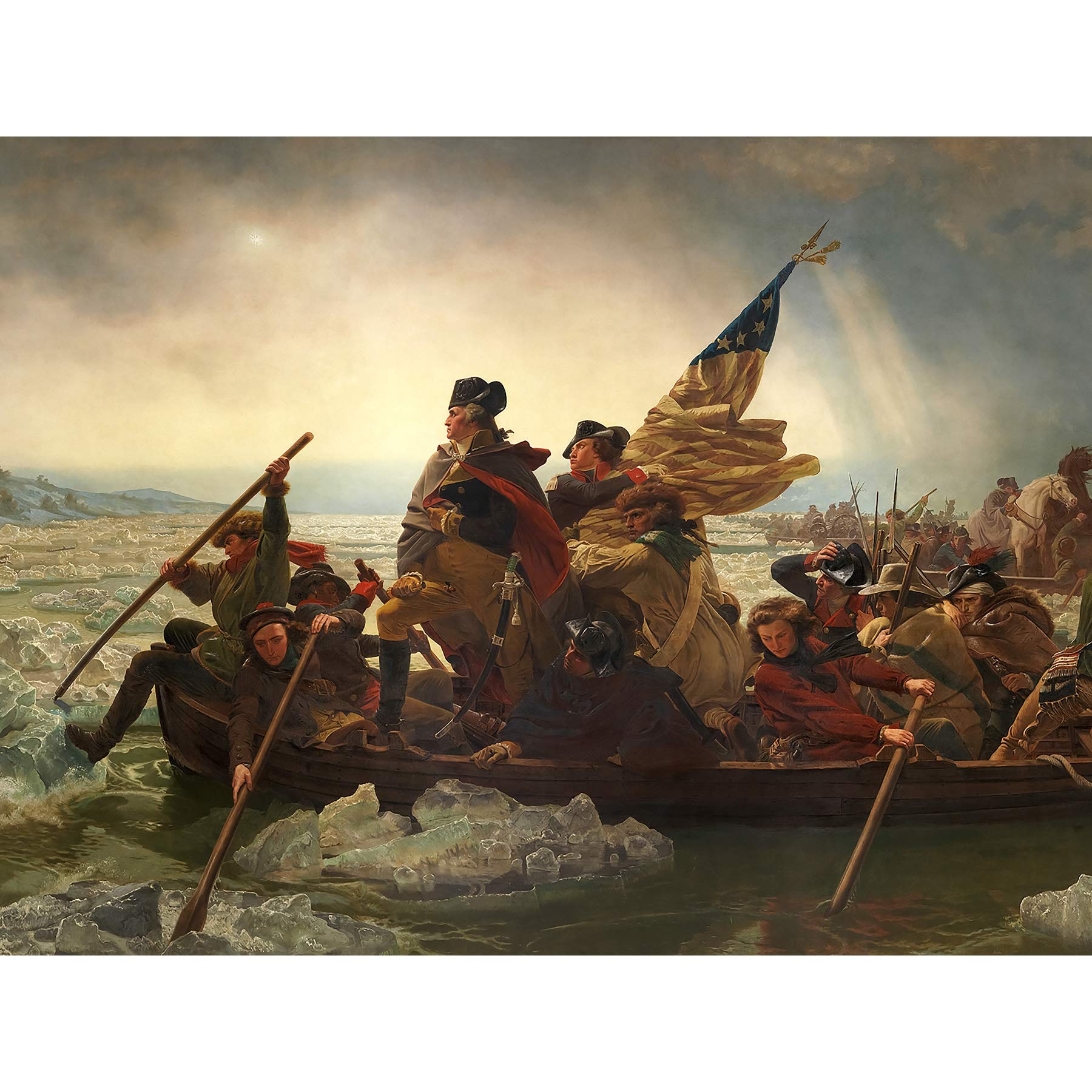 Artery8 Leutze Washington Crossing The Delaware Painting Large Wall Art Poster Print Thick Paper 18X24 Inch