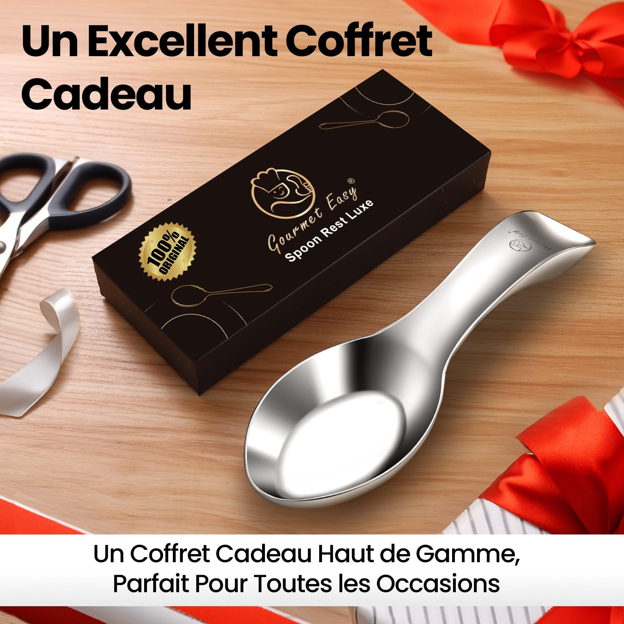 Repose cuillère cuisine en Acier Inoxydable | Repose Cuillere Incassable/Repose Cuillère | Résistant à la Chaleur et Compatible Lave-Vaisselle | Repose Ustensiles de Cuisine