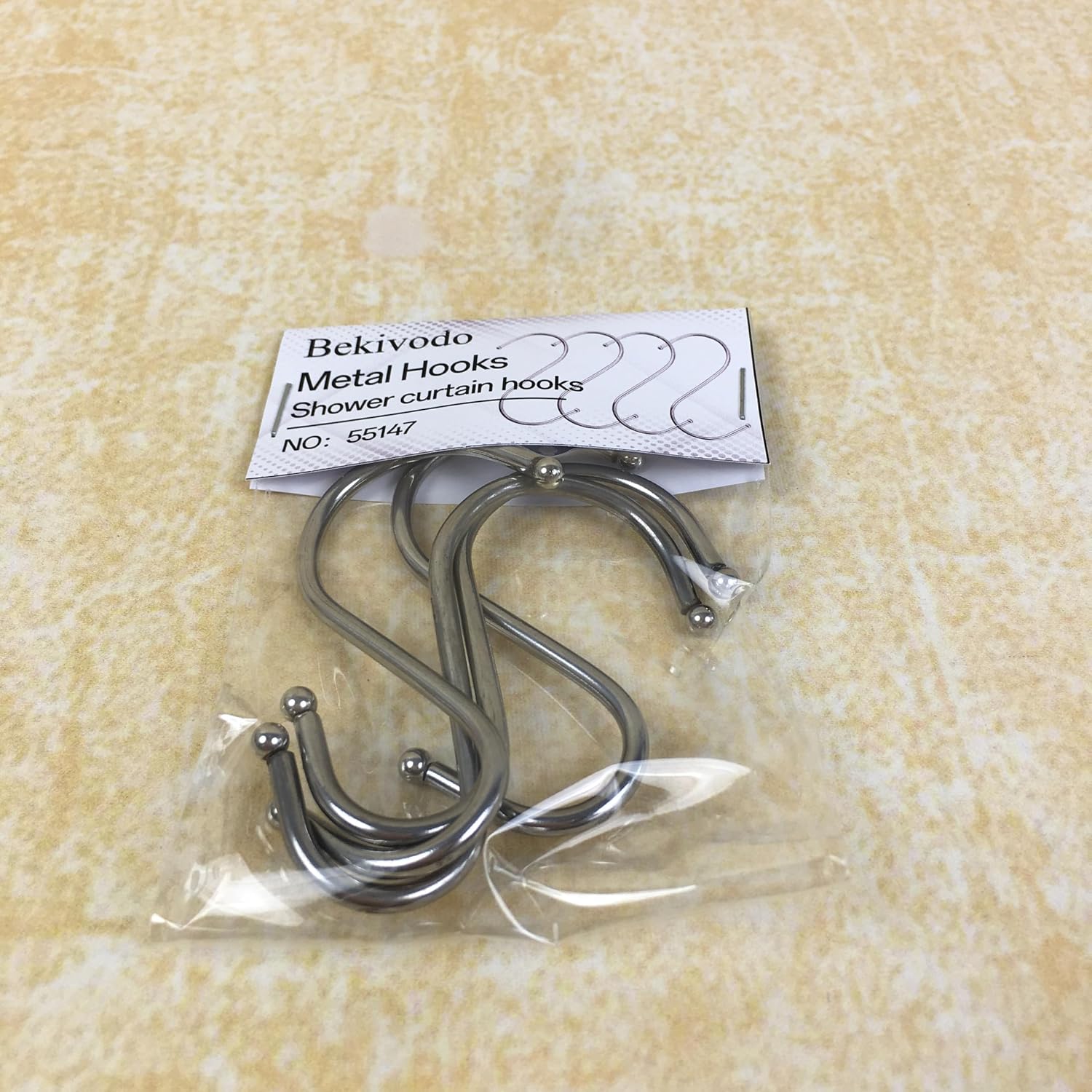 Bekivodo Shower curtain hooks –Easy-Install Bathroom Curtain Ring Replacement Hooks for Tension Rods – Strong