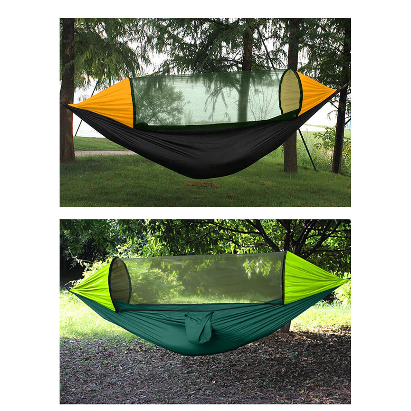 Hamac avec moustiquaire, double hamac de camping pour une utilisation en extérieur, parfait pour la randonnée, la plage, la terrasse, la randonnée, la relaxation, léger et portable