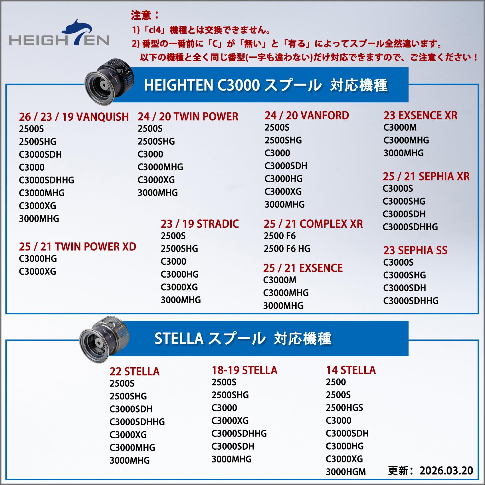 Amazon | HEIGHTEN リール スプール 深溝 C3000 替えスプール ステラ