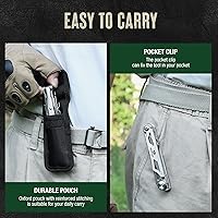 Vista 8 de Mossy Oak - Cuchillo multiherramienta plegable de bolsillo 12 en 1 con funda, cuchillo multiherramienta de acero inoxidable con clip, herramientas