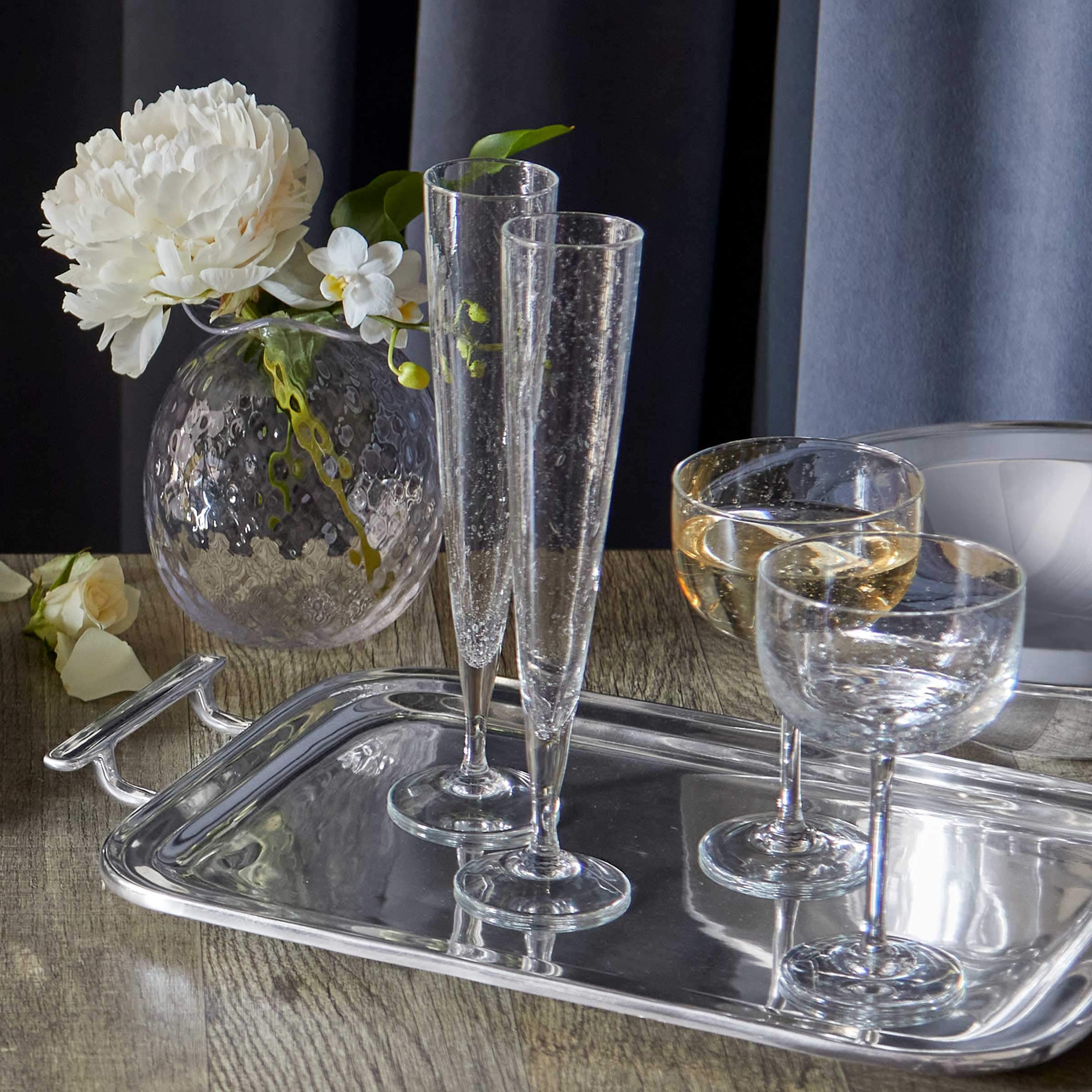 MARIPOSA Trays, Bowls & Platters tavola e Servizio, Alluminio, Signature Silver