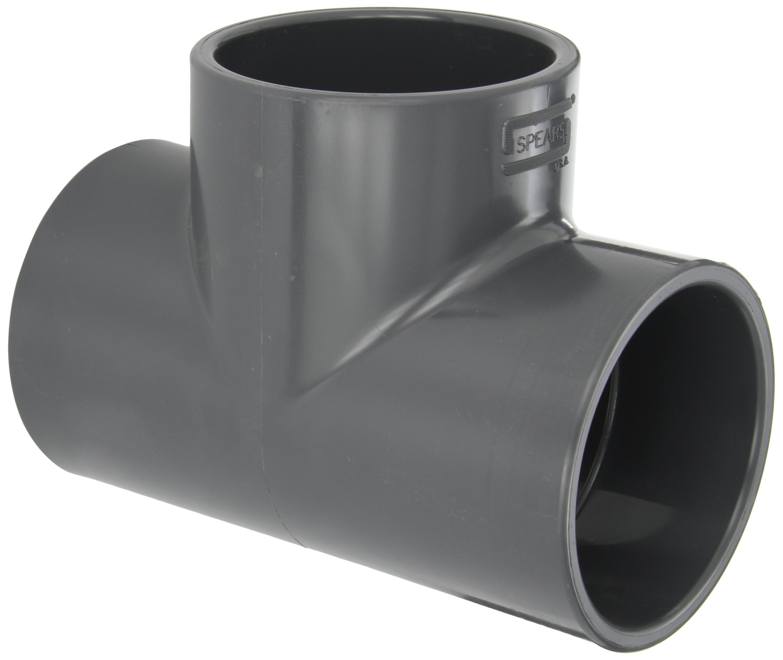 Spears 801 Series PVC Pipe Fitting, Tee, Schedule 80, 4" Socket