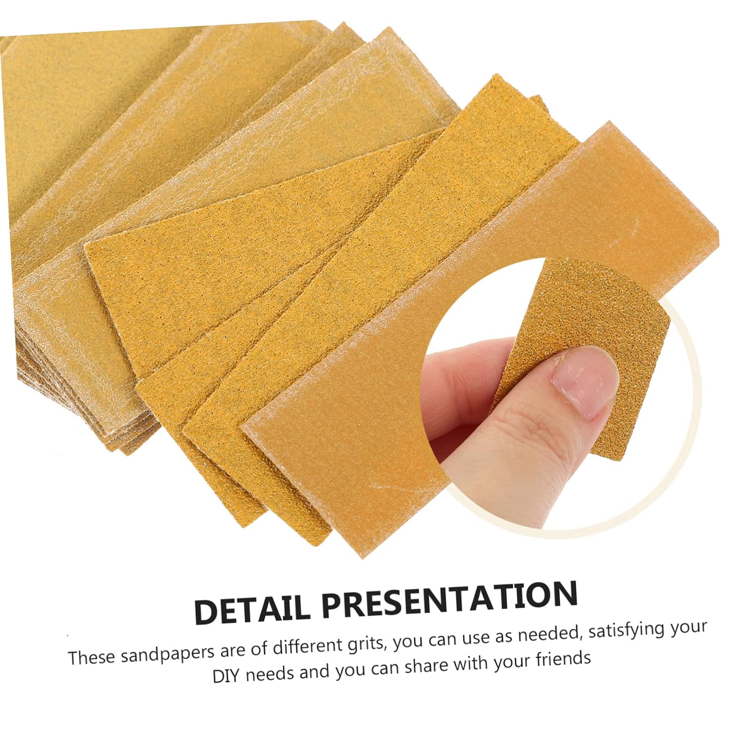 NUOBESTY 1set Sand Paper Assorted Grits for Sanding Small Compact for Detail Sanding and Tight Spaces for DIY Projects 60sheets