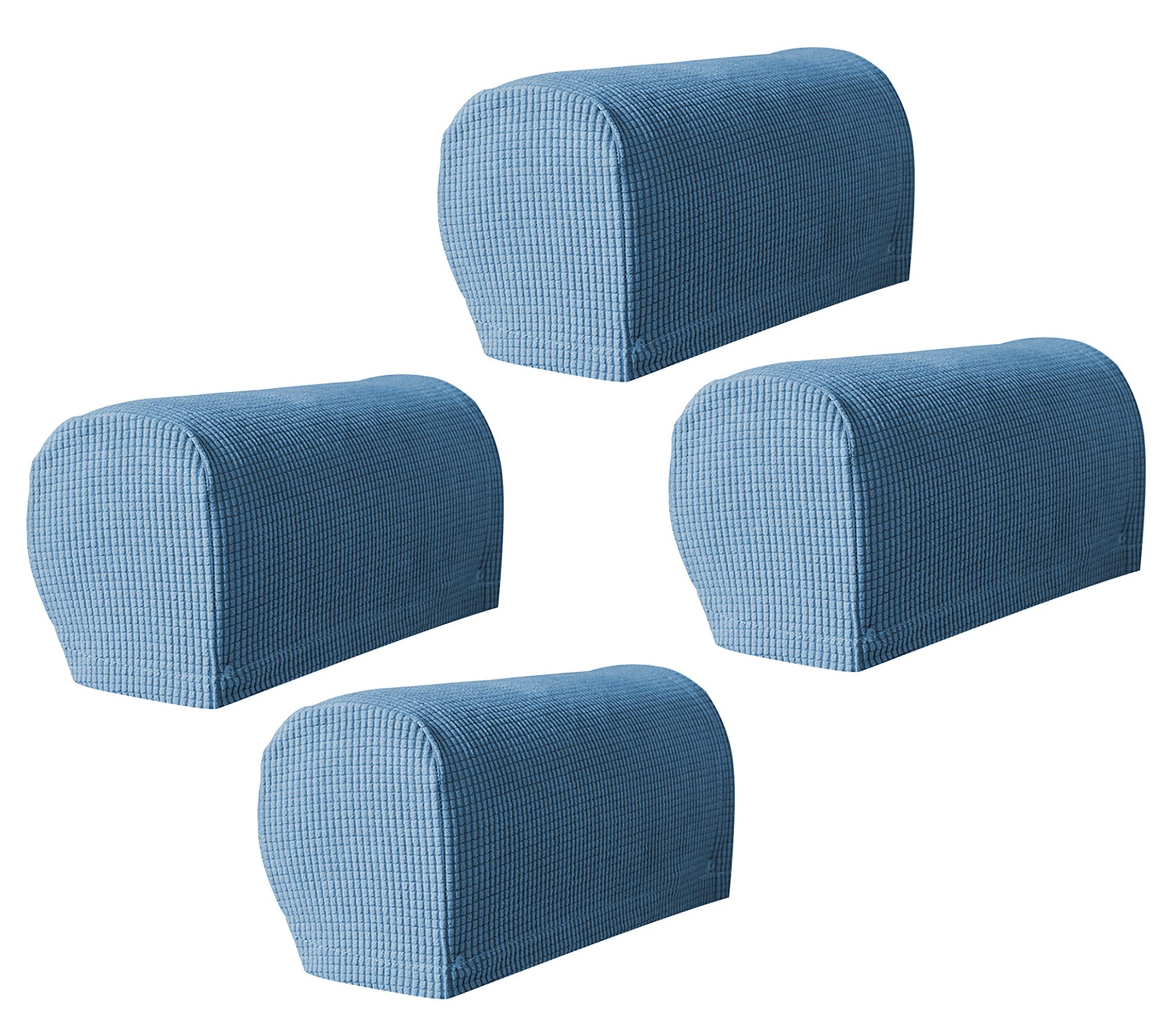 Hruile Sofa Armrest Cover Set of 4 Stretch Armchair Non-Slip Spandex Polyester Couch Chair Arm Protectors Protector Slipcovers for Chair Sofa Couches Recliner,Blue