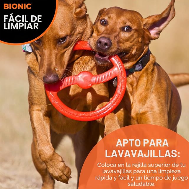 Foto 6 de 7 de BIONIC Juguete Interactivo para Perros Toss-N-Tug Ring, 22,7 cm