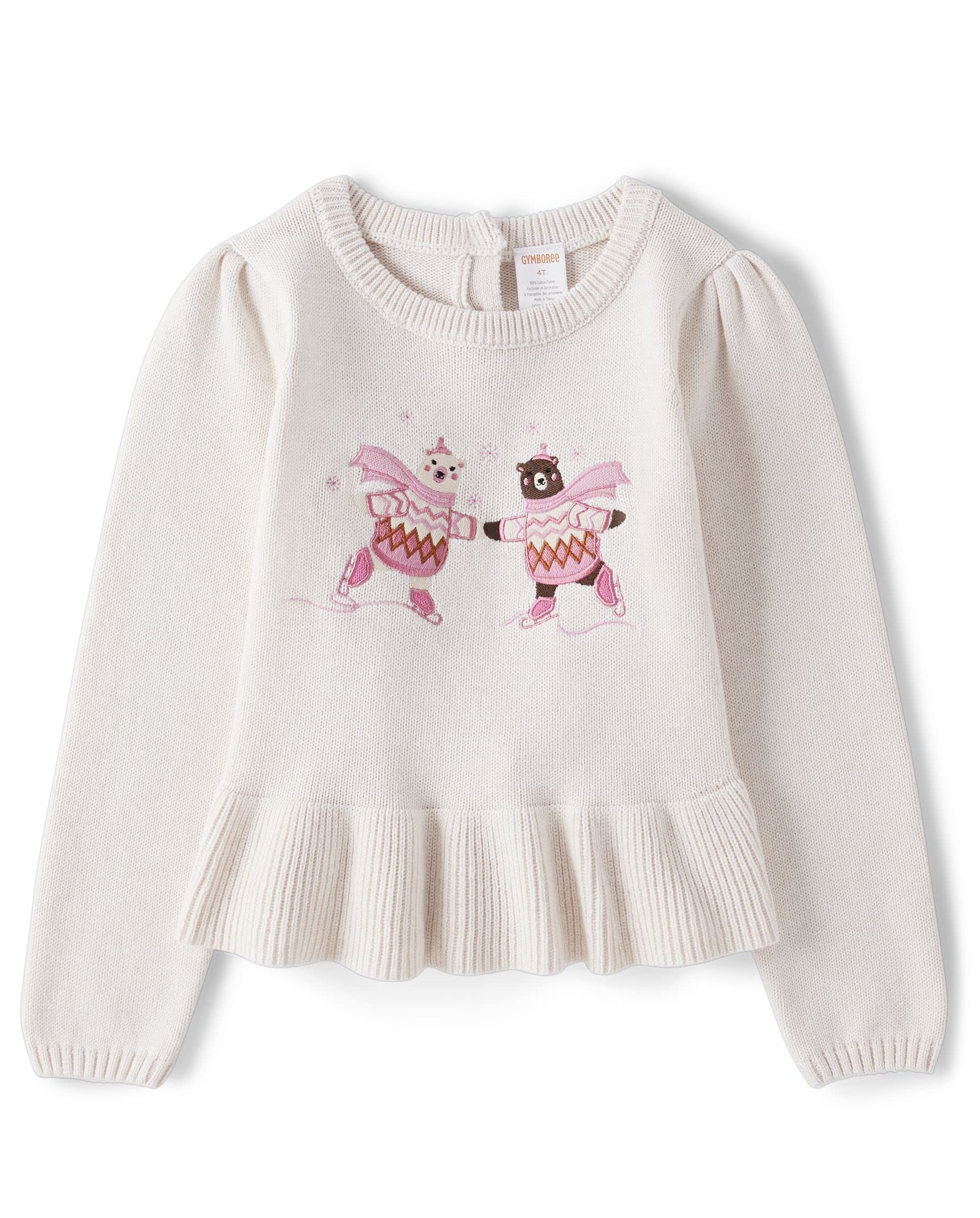 Gymboree Girls' and Toddler Long Sleeve Peplum Pullover Sweater