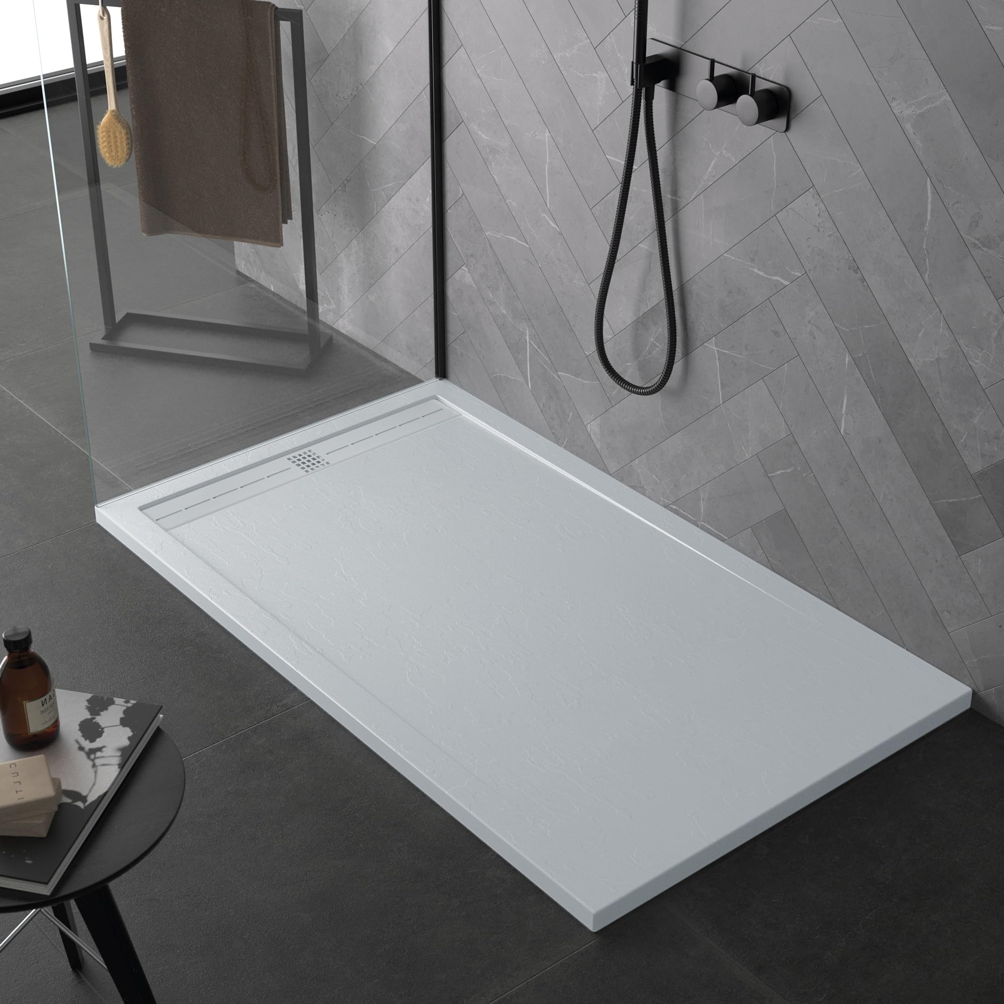 Receveur de douche effet pierre pour une salle de bain moderne