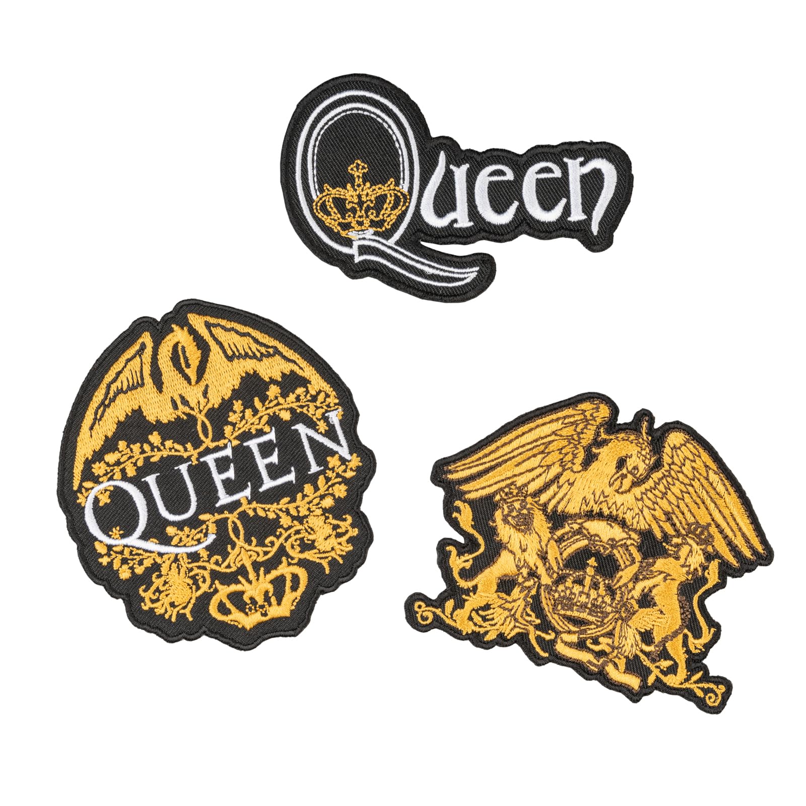 Grupo Erik Iron On Patches for Clothing - Queen Merchandise Band | 3 Sew On Patches for Clothing & for Backpacks, Backpack Accessories | Queen Gifts Under 15 Pounds