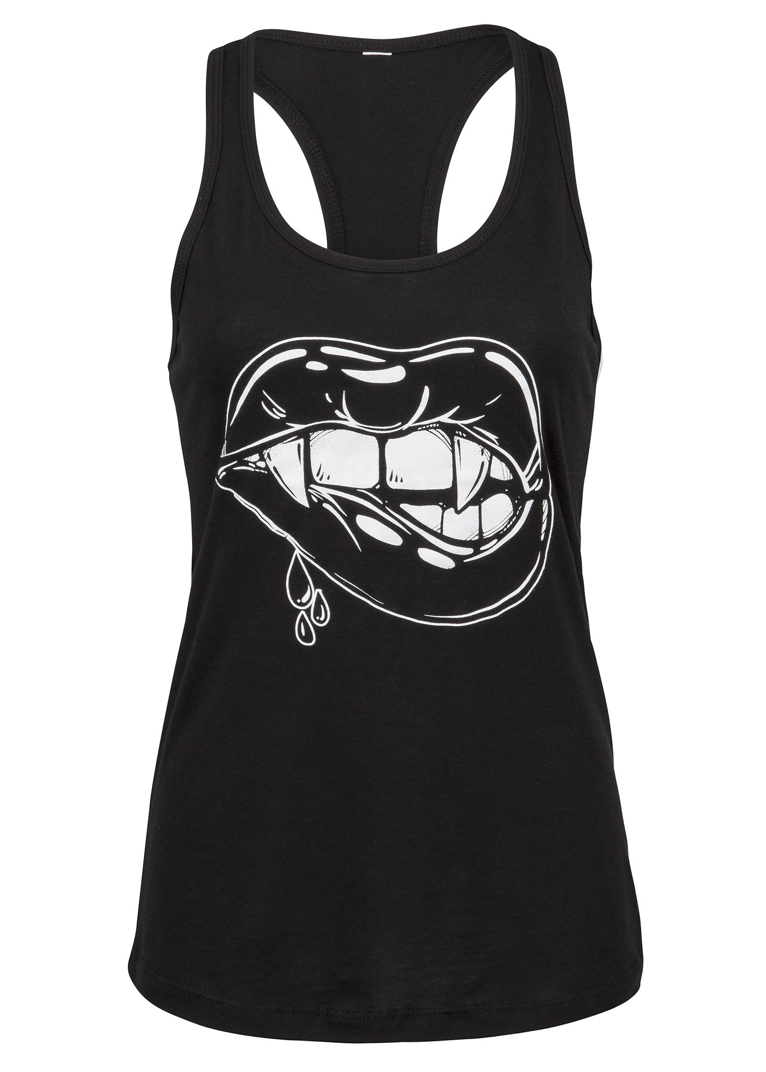 Pretty AttitudeWomen's Vampire Lips Shirt Gothic Clothes Goth Top