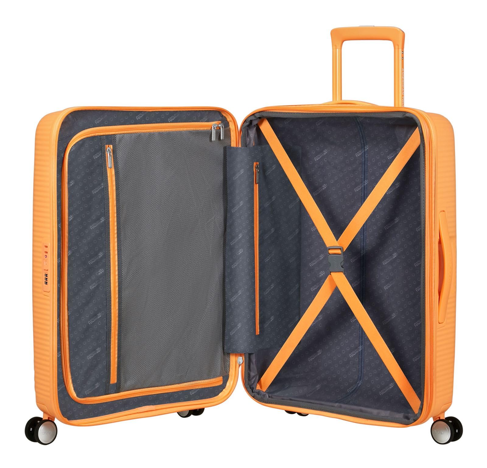 American Tourister carrello Soundbox Spinner 67/24 TSA EXP Trolley Papaya Pop albicocca