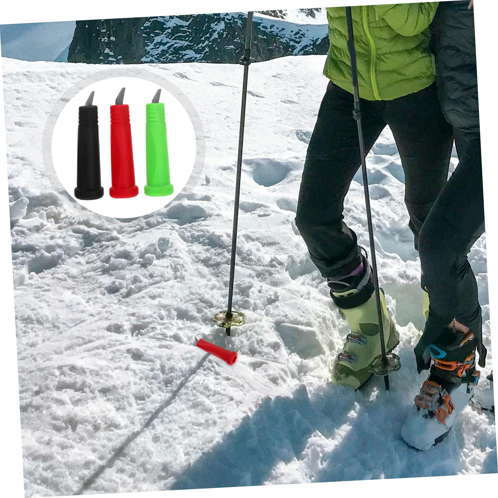 Punte Bastoncini da Sci e Trekking in Acciaio al Tungsteno, Set 3 Pezzi Antiscivolo Leggere per Escursionismo e Attività Outdoor