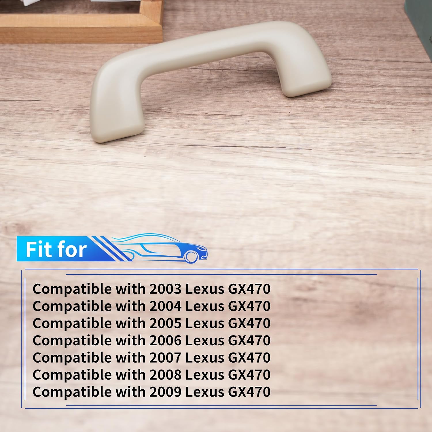 Rear Back Liftgate Door Assist Handle with Clip Plug 74610-13010-A0 for Lexus GX470 2003-2009 Replace# 74610-13011 74612-13010 (74610-13010-A0 Beige)