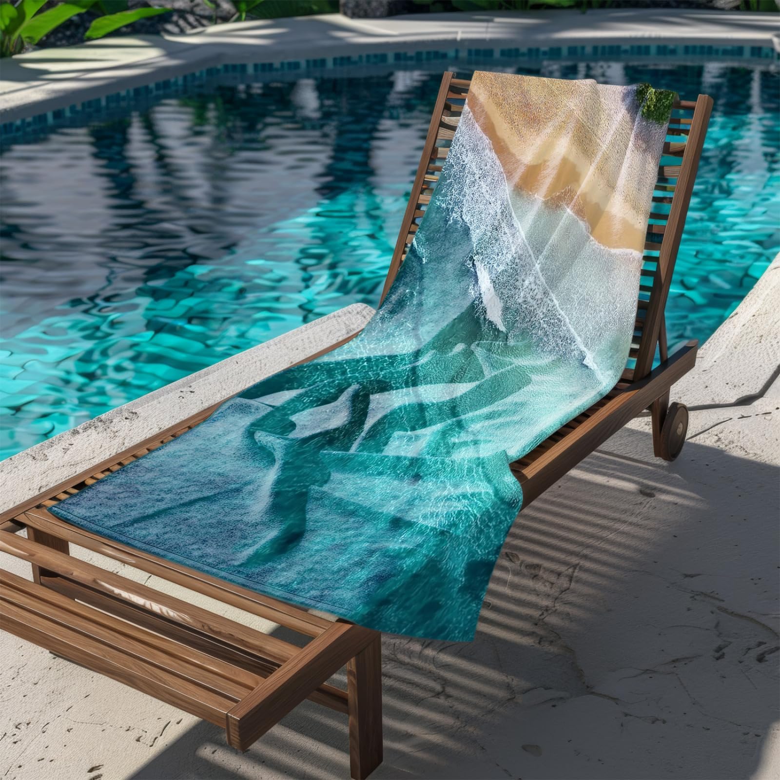 Genérico Toalla Playa 180X100 Gris Verde Mar Grande Toallas de Piscina Grandes Anti Arena Secado Rápido Gimnasio Hombre Mujer Lavable A Máquina Regalo