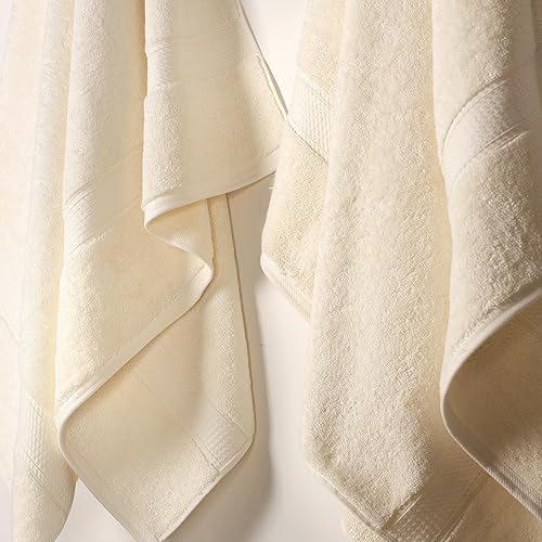 Vista 305 de SUPERIOR - Juego de toallas de algodón egipcio de 28.22 oz/m², incluye 2 toallas de baño, 2 toallas de mano, 2 toallas para la cara, artículos