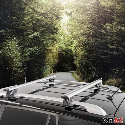 Miniatura 2 de OMAC Juego de barras transversales de portaequipajes para Toyota FJ Cruiser 2007-2014 platabarra transversal de riel de techo de automóvil, carga de